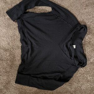 We The Free Black Textured Knit Top